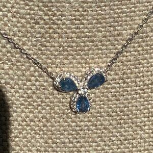 SAPPHIRE & TOPAZ 925 STERLING SILVER NECKLACE